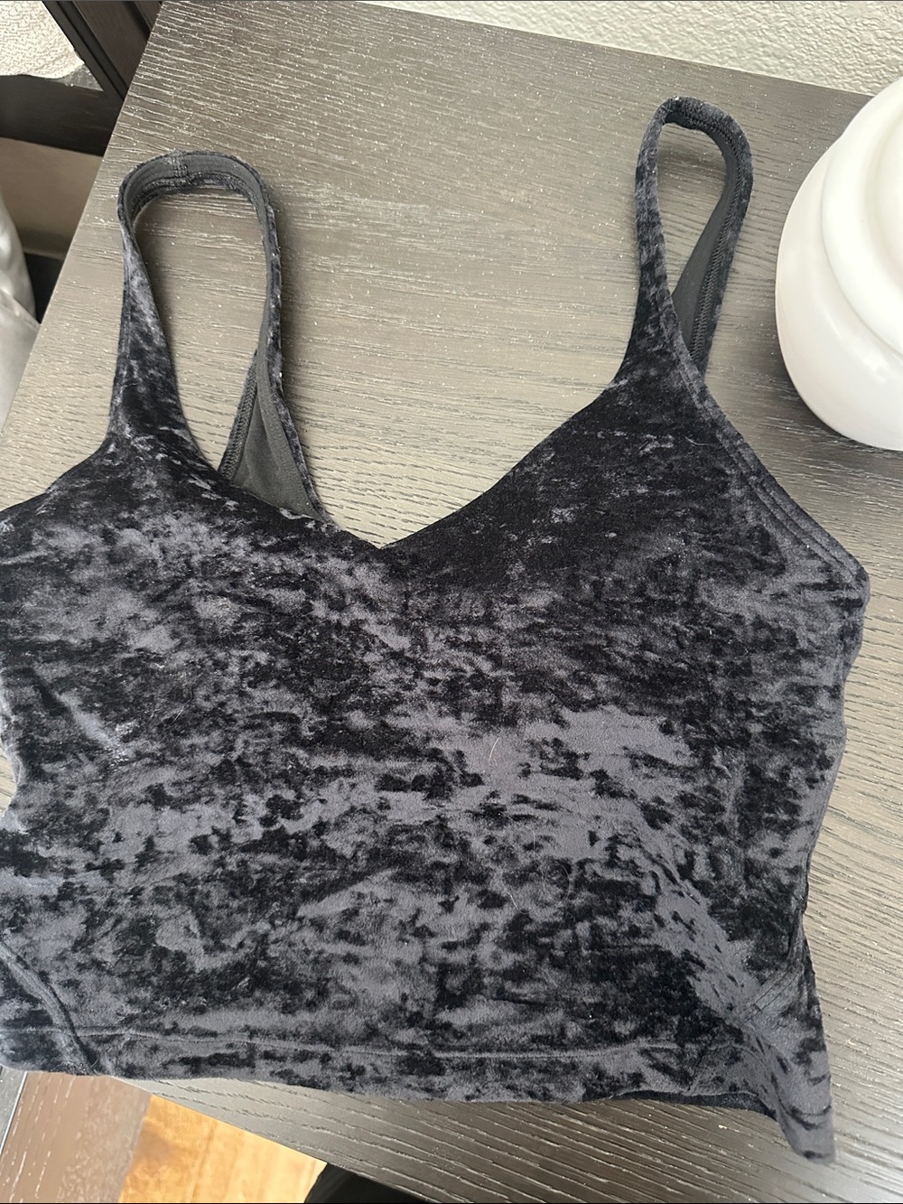 lululemon athletica Black Crushed Velvet Bralette Tank